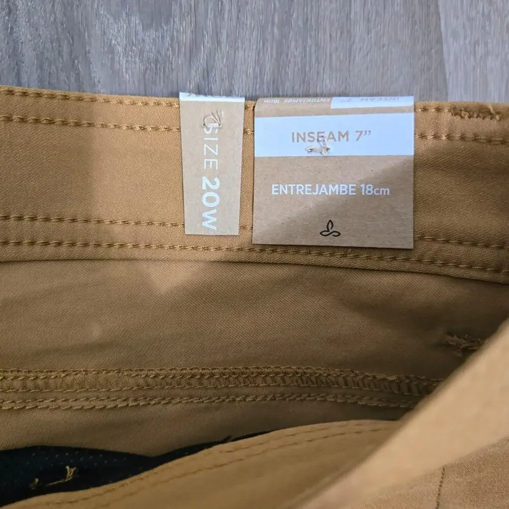 Prana Halle Short Plus II Earthbound Casual Outdoor Hiking Shorts Sz 20w NWT